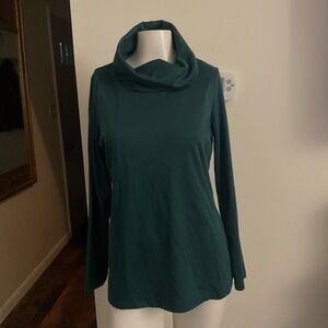 L.L. Bean Pima Cotton Cowl Neck Long Sleeve Tee S NWT